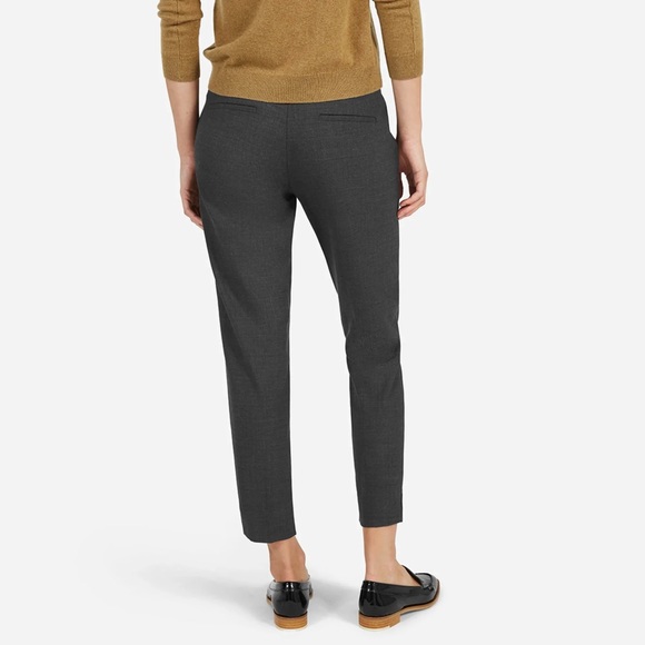 Everlane Trousers Gray Wool Suiting Slim Tapered Ankle Crop Classic Pants Size 8 - Picture 2 of 9